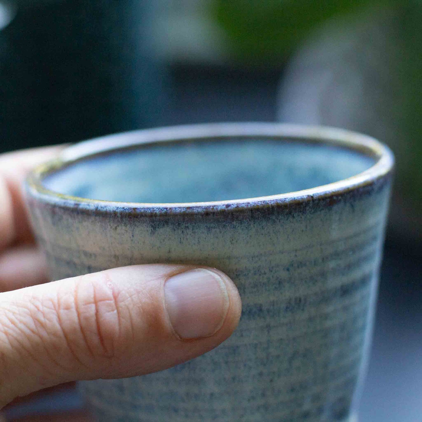 CERAMIC CUPS WITHOUT HANDLES - NORDIC BLUE - CONNECTION