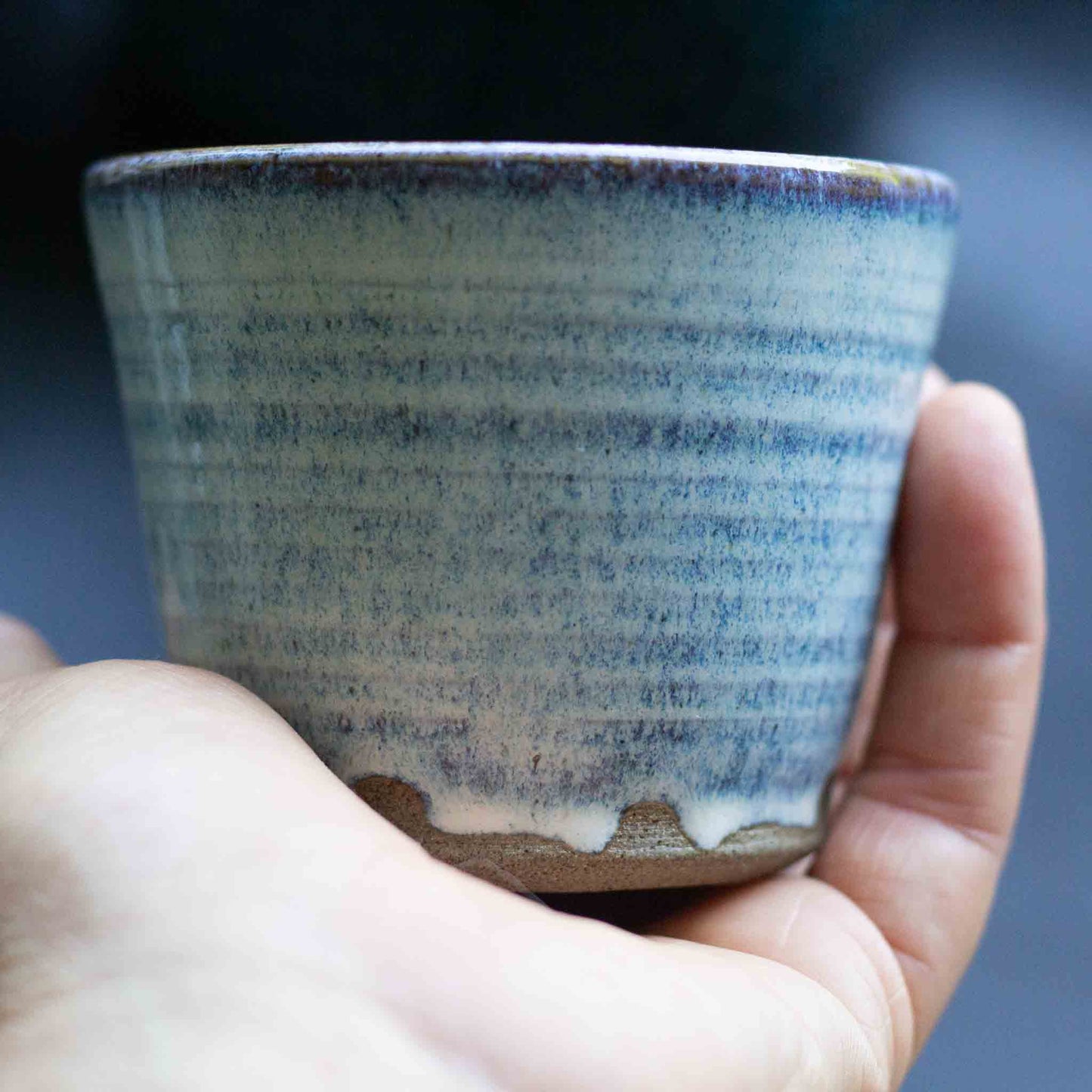 CERAMIC CUPS WITHOUT HANDLES - NORDIC BLUE - CONNECTION