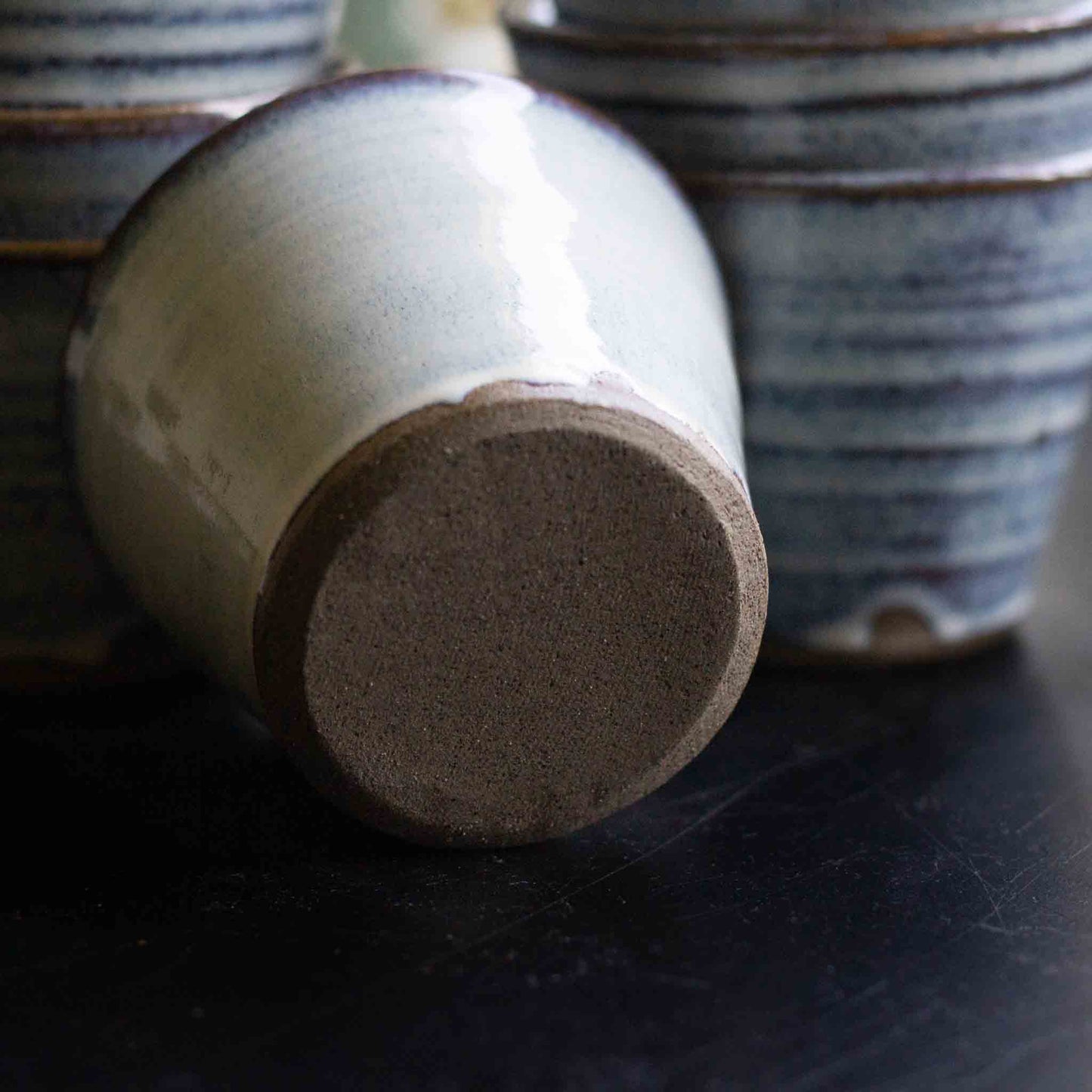 CERAMIC CUPS WITHOUT HANDLES - NORDIC BLUE - CONNECTION