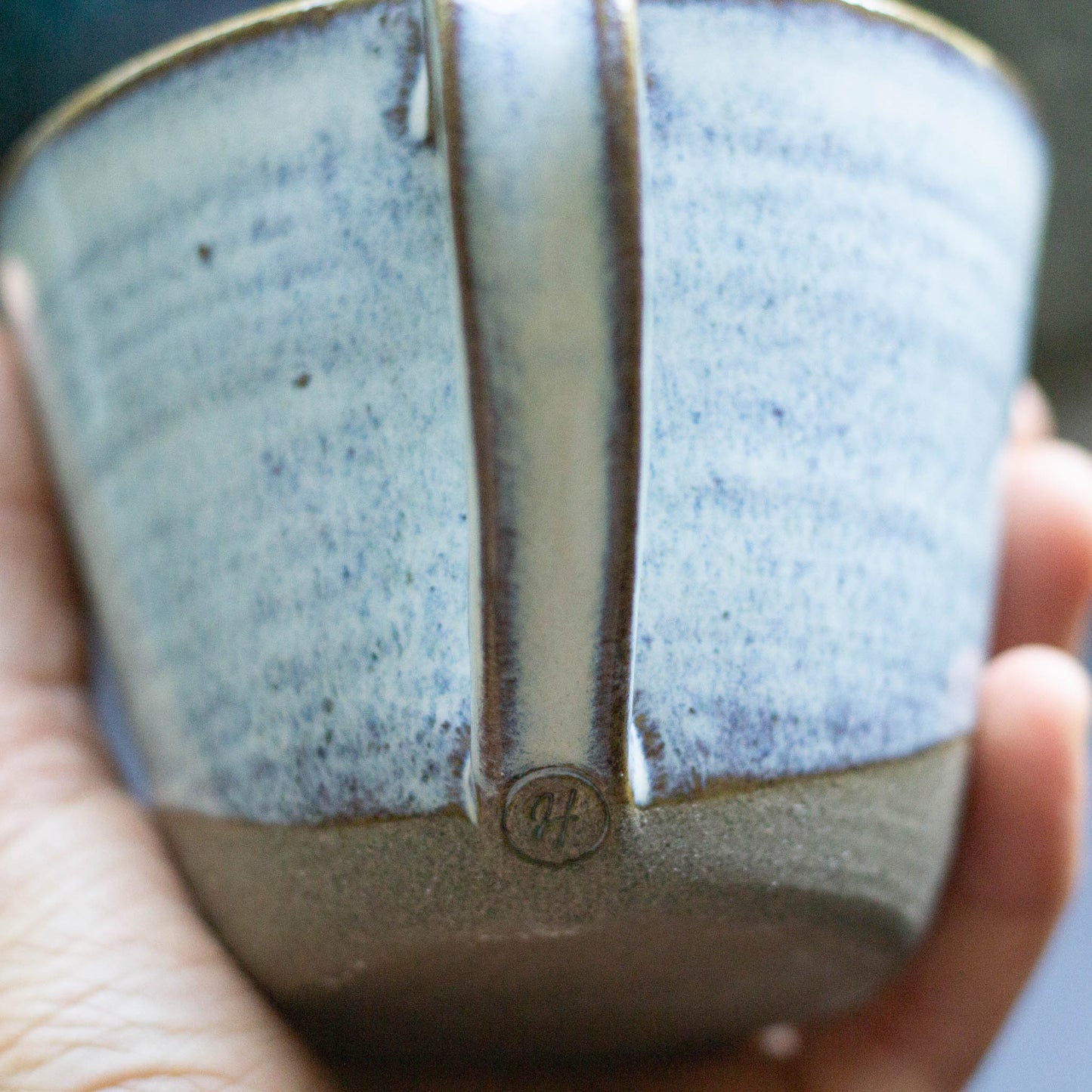RUSTIC POTTERY TEA CUP - NORDIC BLUE