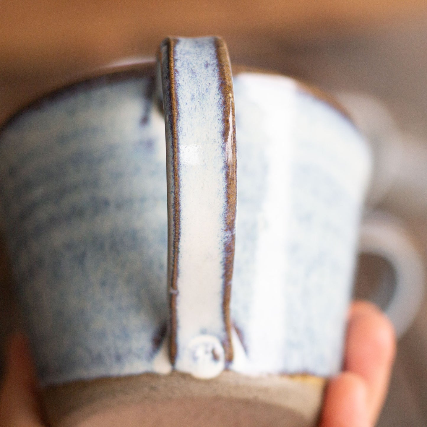 RUSTIC POTTERY TEA CUP - NORDIC BLUE