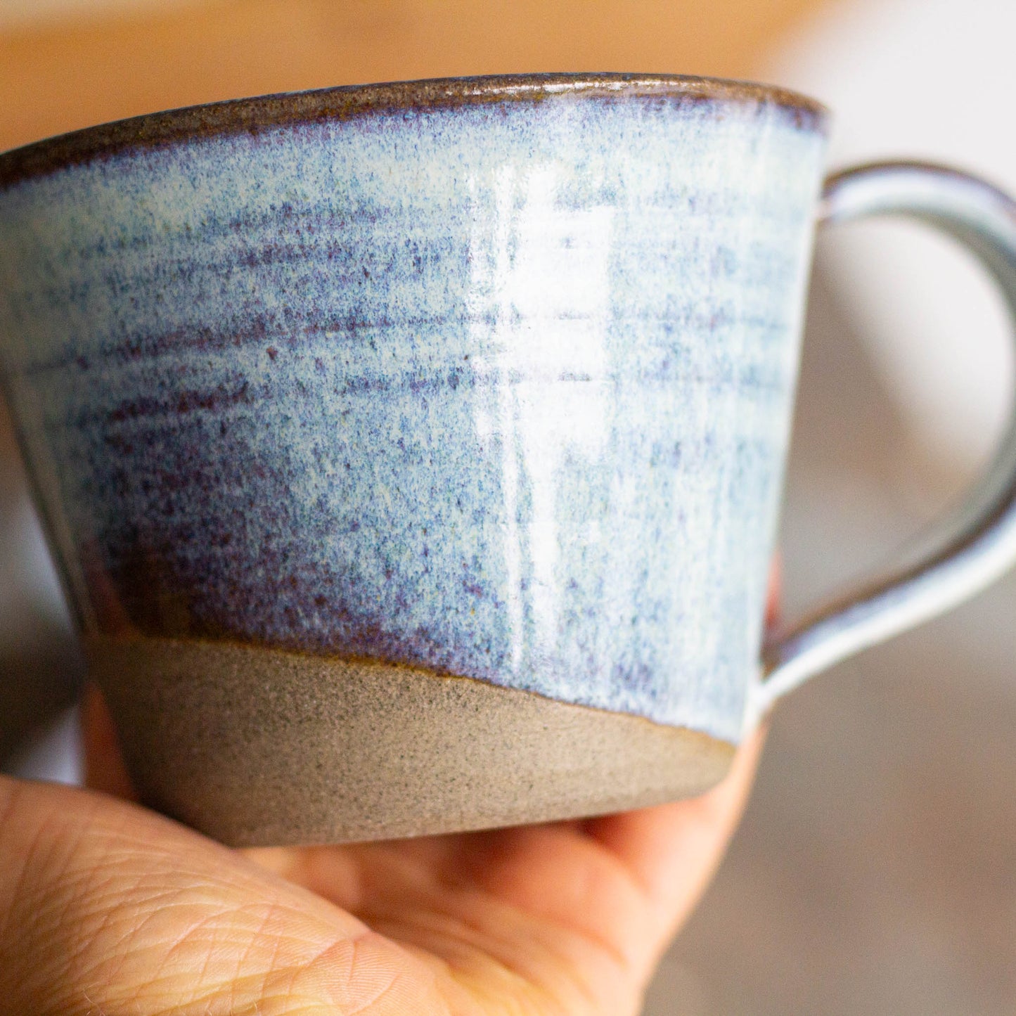 RUSTIC POTTERY TEA CUP - NORDIC BLUE