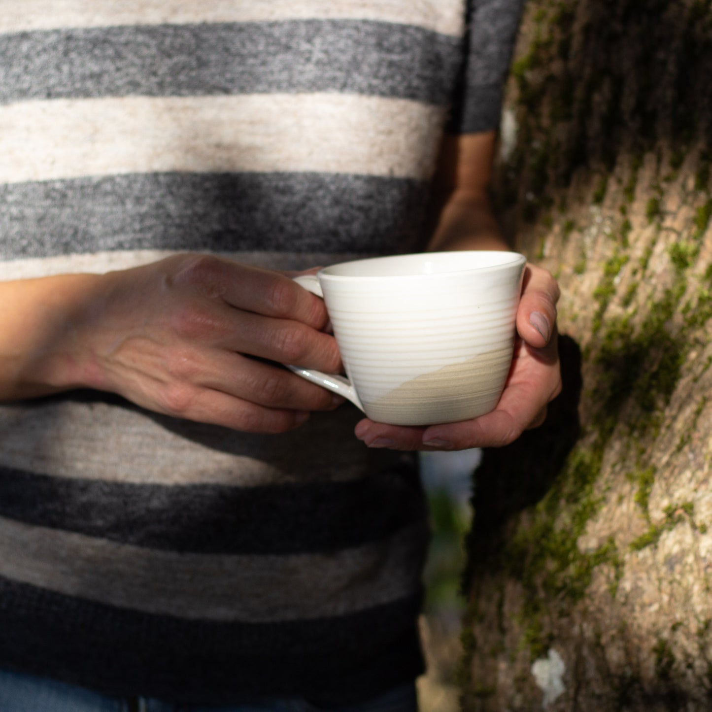 HANDMADE CERAMIC COFFEE CUPS WITH HANDLES