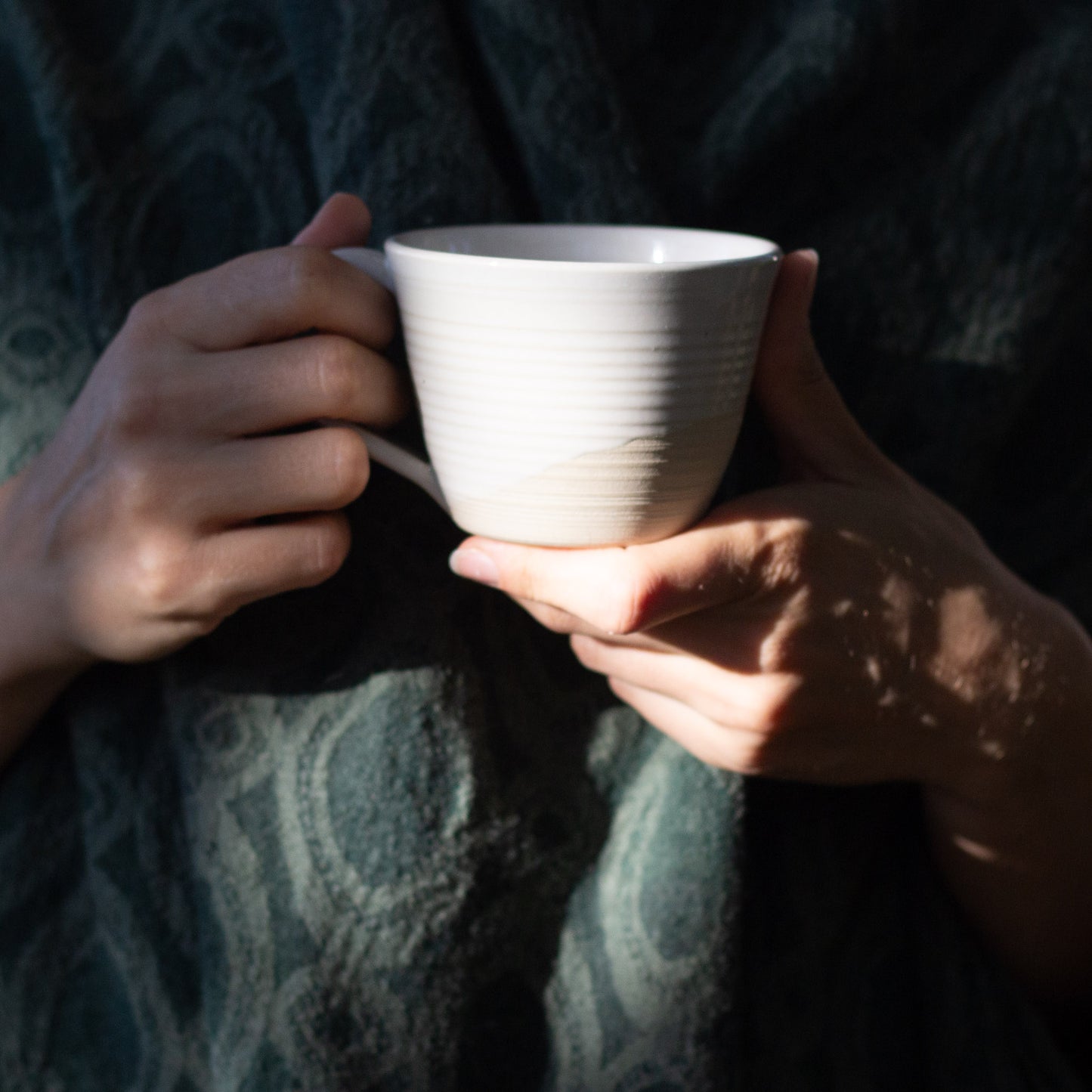 HANDMADE CERAMIC COFFEE CUPS WITH HANDLES