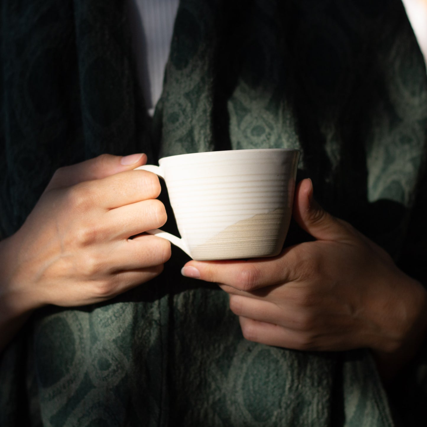 HANDMADE CERAMIC COFFEE CUPS WITH HANDLES