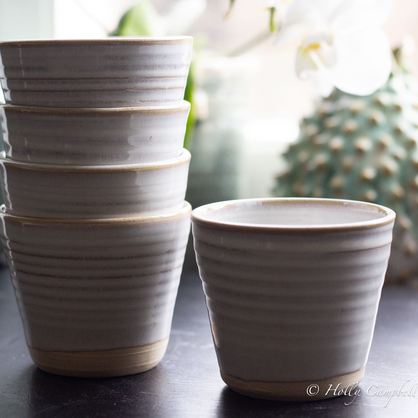 CERAMIC CUPS WITHOUT HANDLES - NORDIC WHITE