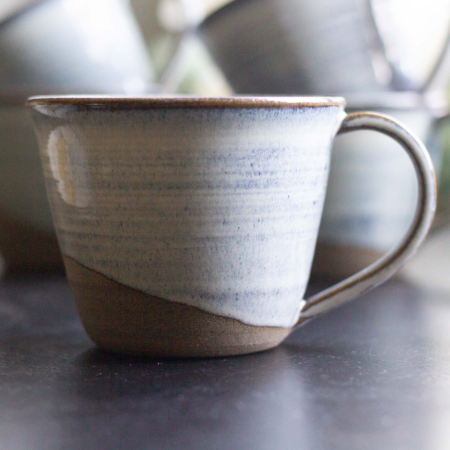 RUSTIC POTTERY TEA CUP - NORDIC BLUE