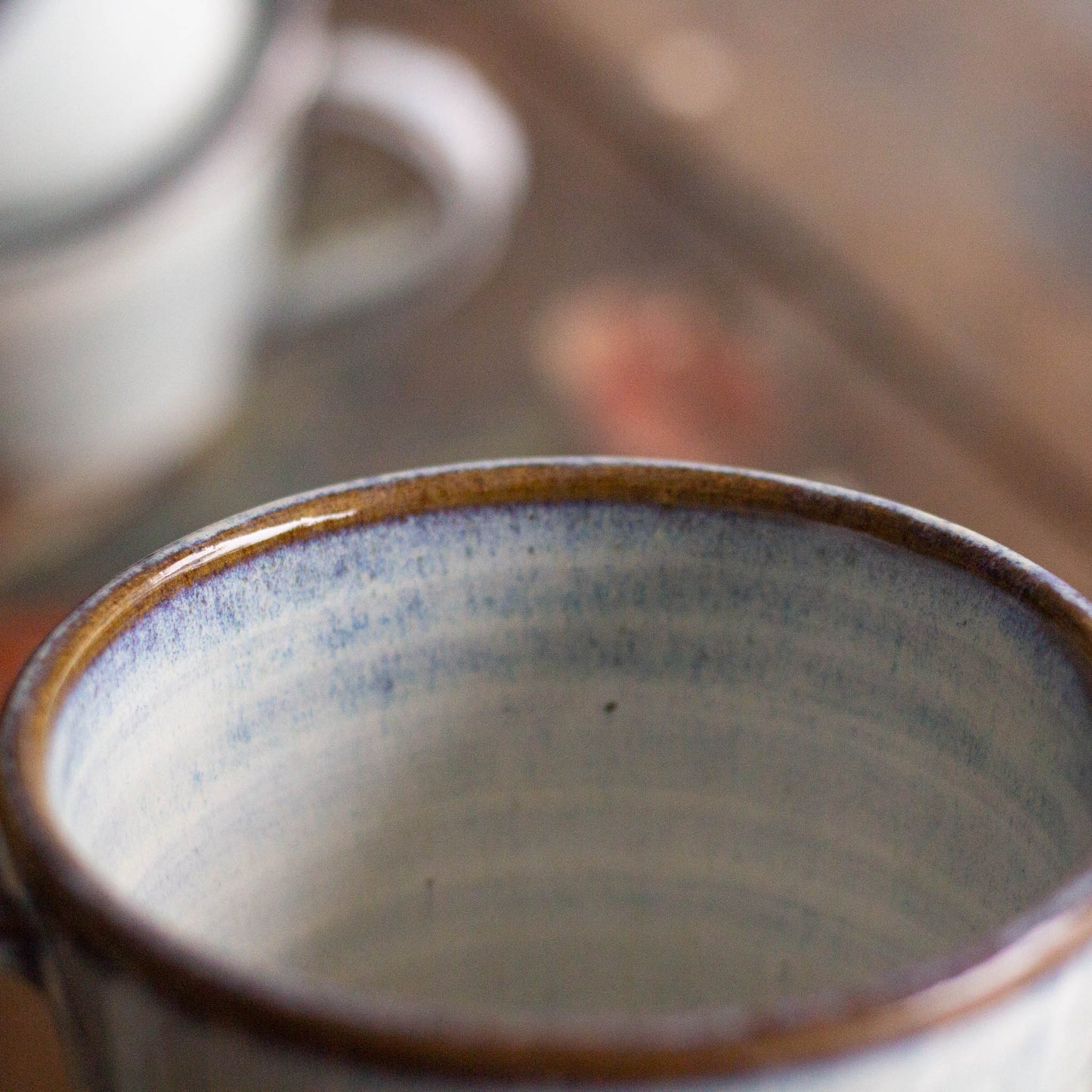 RUSTIC POTTERY TEA CUP - NORDIC BLUE