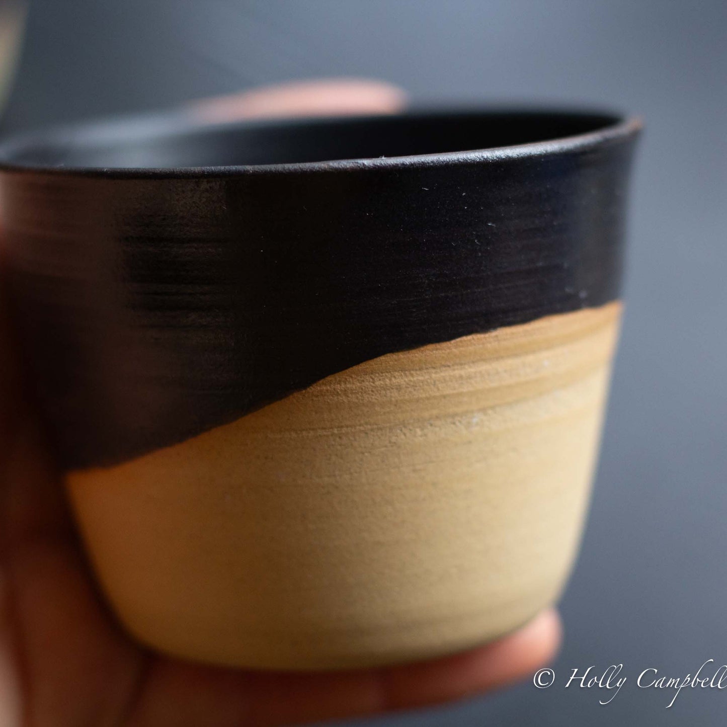 CERAMIC CUPS WITHOUT HANDLE - BLACK