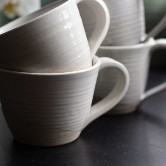 HANDMADE CERAMIC COFFEE CUPS WITH HANDLES