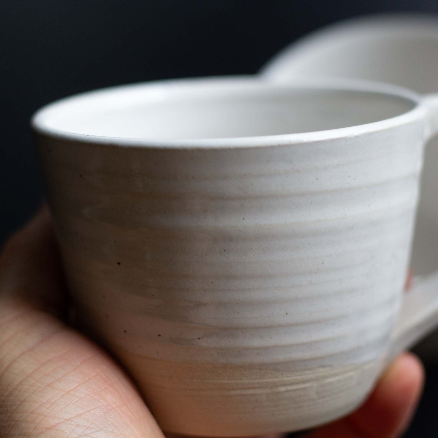 HANDMADE CERAMIC COFFEE CUPS WITH HANDLES